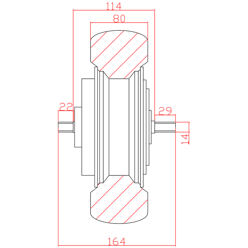 motor size drawing of the 10 inch electric wheelbarrow motor
